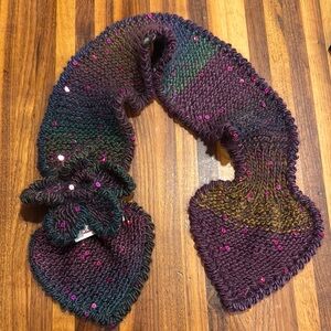 Multicolor Knit Neck warmer with Pink Accents